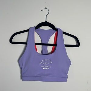 Fabletics Sports Bra Crossback Los Angeles Purple and Pink